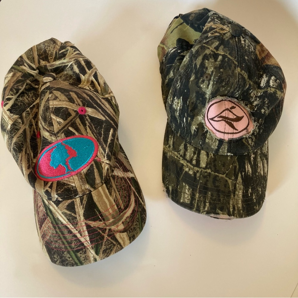 2 Camo Women’s Caps with Pink and Blue Accents